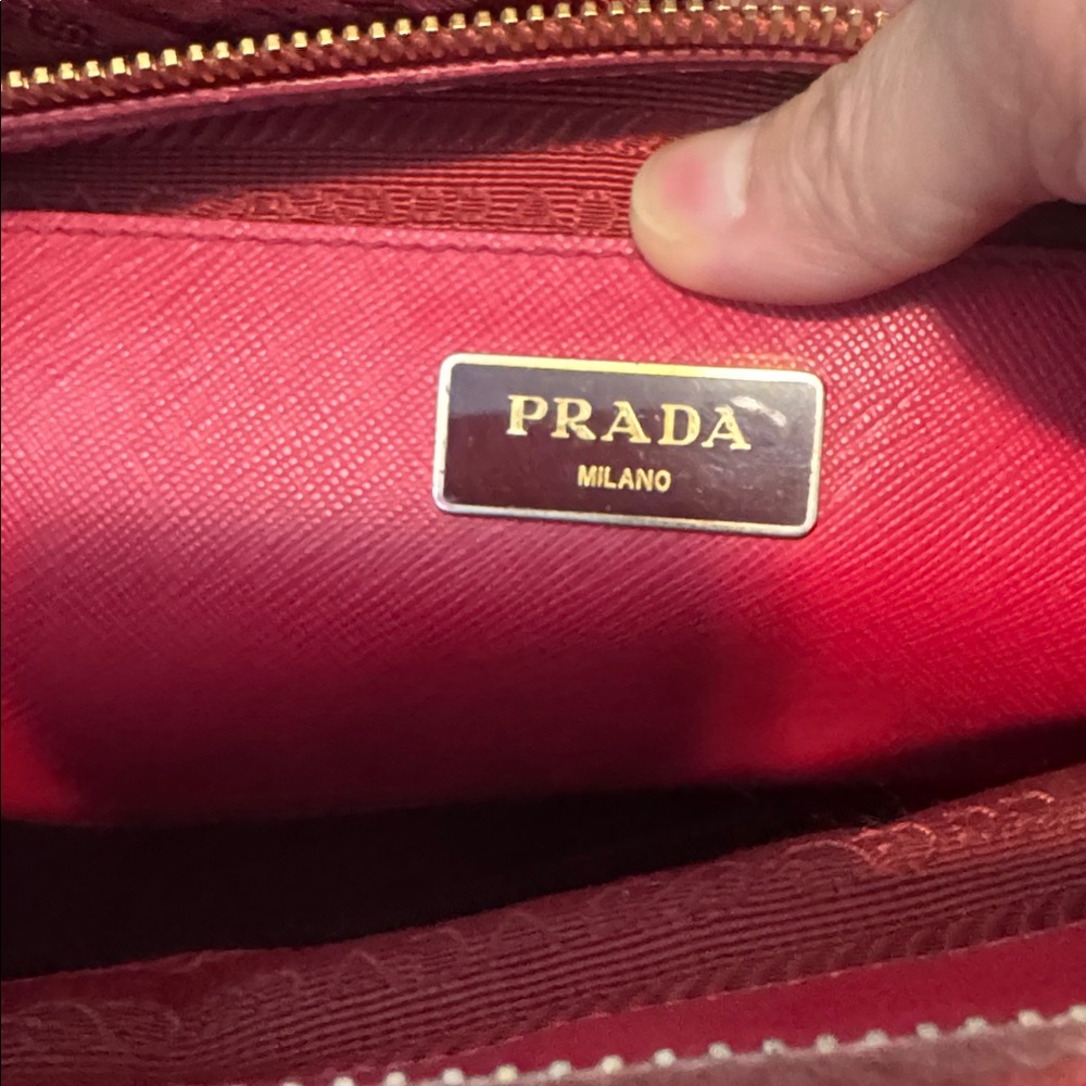 AUTHENTIC Prada Women's Red Leather Satchel - Picture 13 of 15